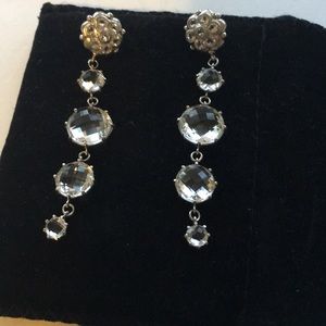 Crystal and silver dangle earrings